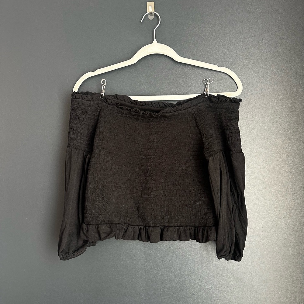 LOFT Black Off-Shoulder Top